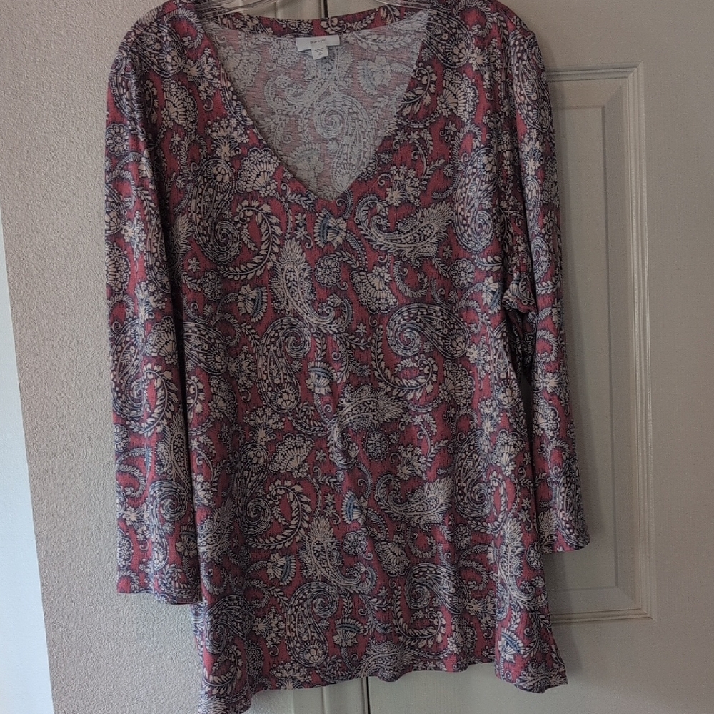 Purejill XLtall, V-neck, 3/4 Sleeves Top